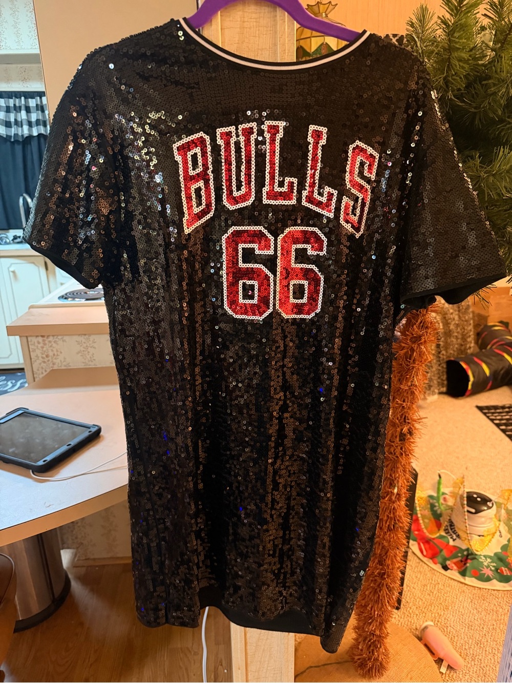 Black Sequin 'BULLS 66' Sequin Dress Chicago Bulls
